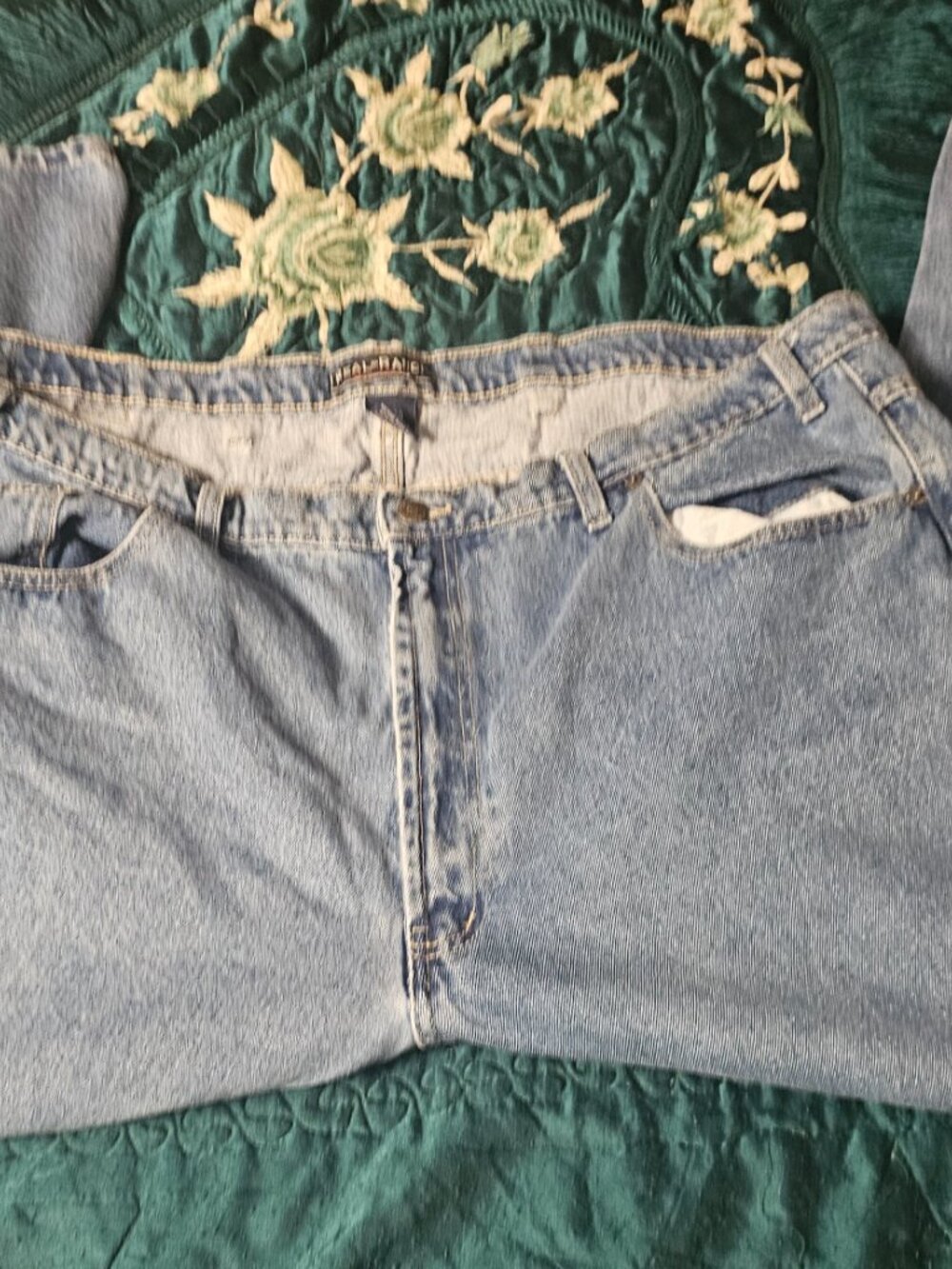 Real Ranch Men's Blue Straight Leg Denim Jeans Regular Fit Size 50x30